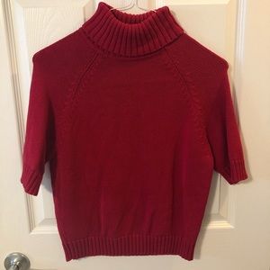 Red turtleneck sweater